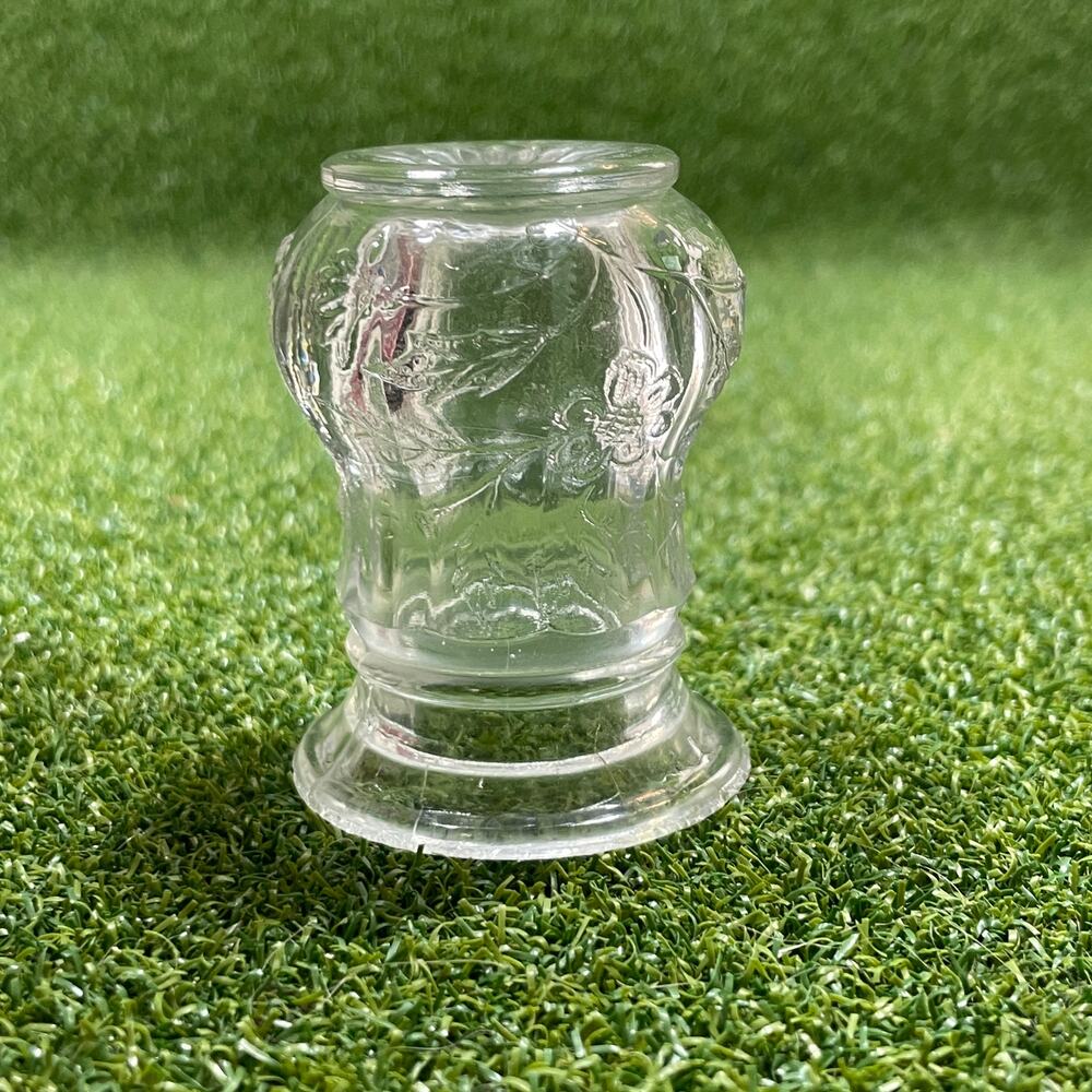 Vintage Clear Pressed Glass Toothpick Bud Vase Mini Votive Candle Holder - Picture 7 of 9
